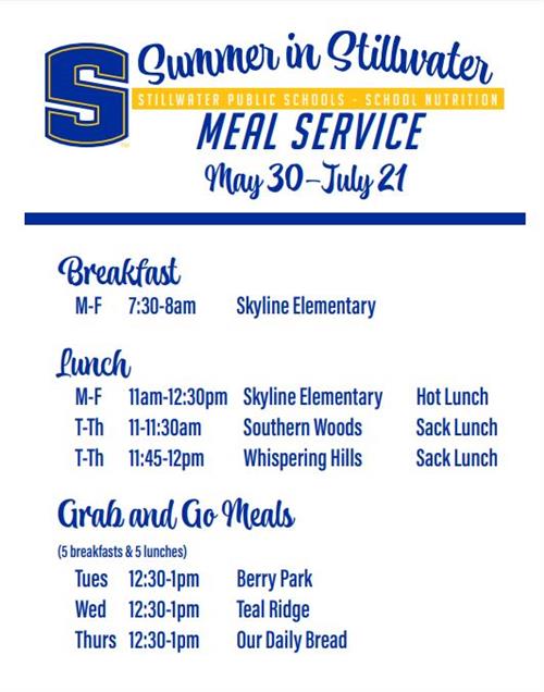 Summer Meals in Stillwater